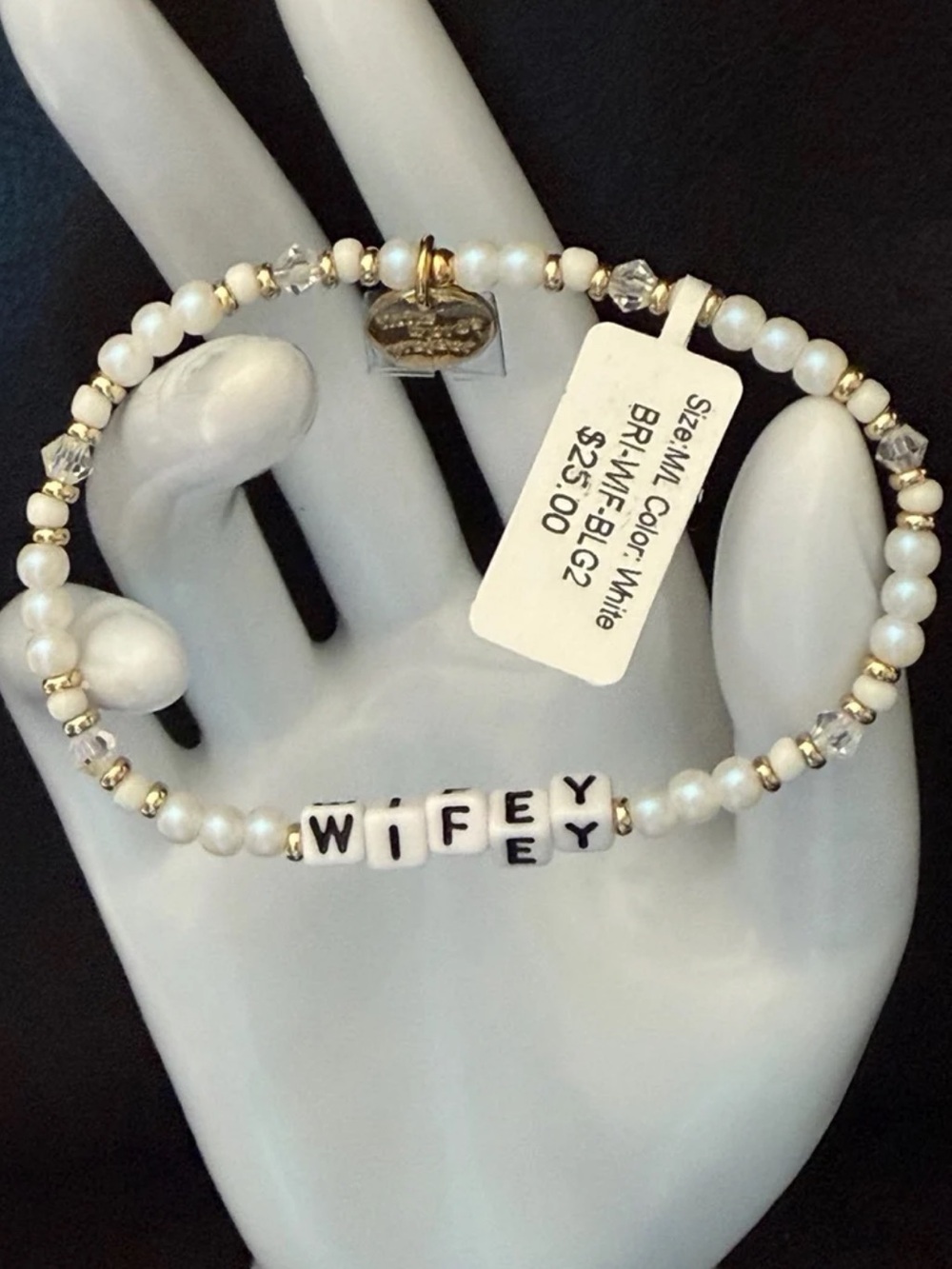Little Words Project “Wifey” Beaded Stretch Bracelet